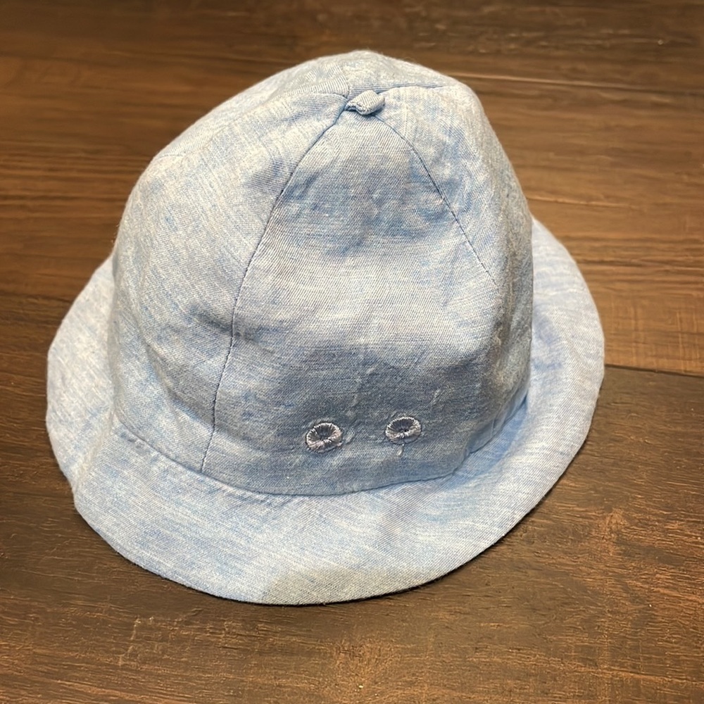 Mayoral Baby Hat Blue Stripe Animal Print 2-4 Months Soft Infant
